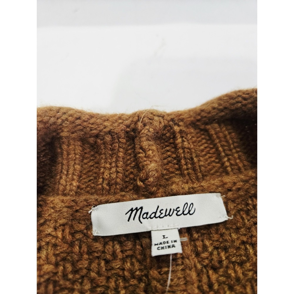 NEW MADEWELL Women's Brown Whitley Open Cardigan Sweater Size Large MSRP($138) - Picture 6 of 7